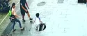 Three-year-old boy plunges down a manhole in China but miraculously escapes injury in shocking video
