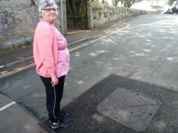 Carol Aldred slipped on a manhole cover in Helston