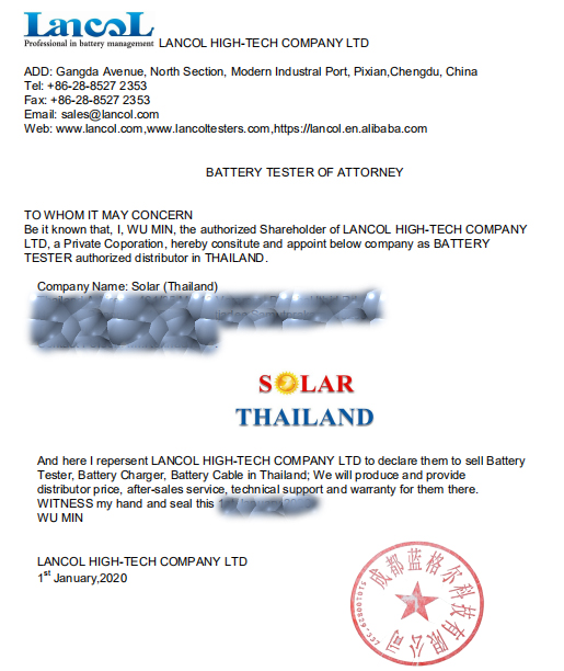 LANCOL Appoints Solar (Thailand) As Authorized Distributor