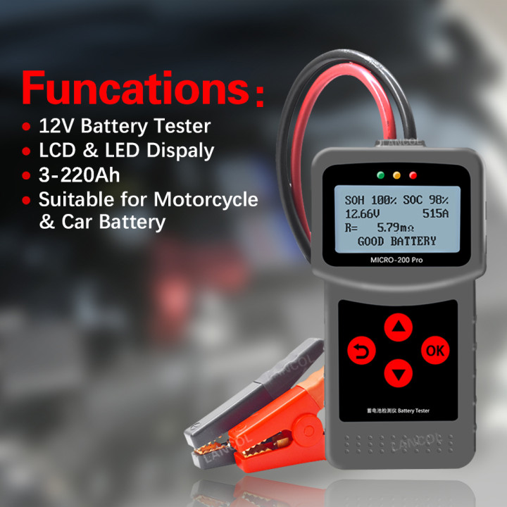 MICRO-200PRO Battery Tester For Car&Motorcycle