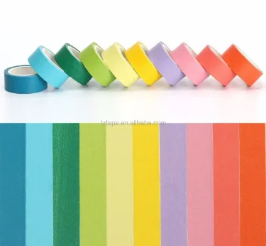 China Wholesale Colorful Crepe Paper General Purpose Stationery Adhesive Tape  for Painting Masking factory and manufacturers