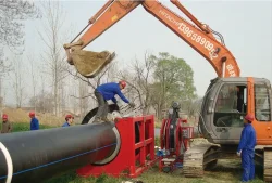 Huaian water supply pipeline worksite SHD1200 welding machine