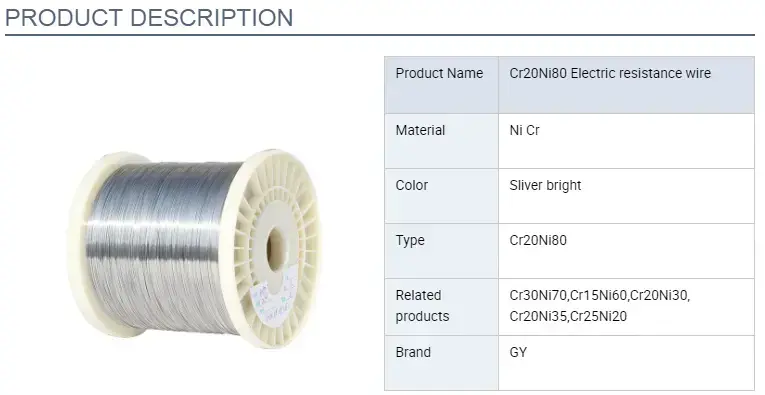 soldering nichrome  Alloy Wire Cr20Ni80 Cr30Ni70 Cr15Ni60 Cr20Ni35 Cr20Ni35 Cr20Ni30 NiCr 8020