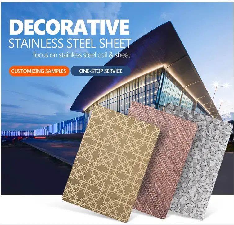 gold Color Coated Decorative hl Stainless Steel Sheet