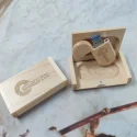 Classic oval maple USB flash drive and clamshell box