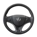 For Acura MDX 2014-2020 Hand Stitching Custom Black Leather Suede Car Steering Wheel Cover