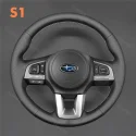 For Subaru Legacy Outback XV Crosstrek Forester 2015-2017 Hand Stitching Custom Steering Wheel Cover (2)