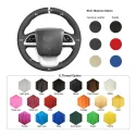 Hand Stitching Custom Suede Leather Steering Wheel Cover Wrap for Toyota Prius 4 2016-2022 Prius Prime 2017-2022 Mirai 2016-2018