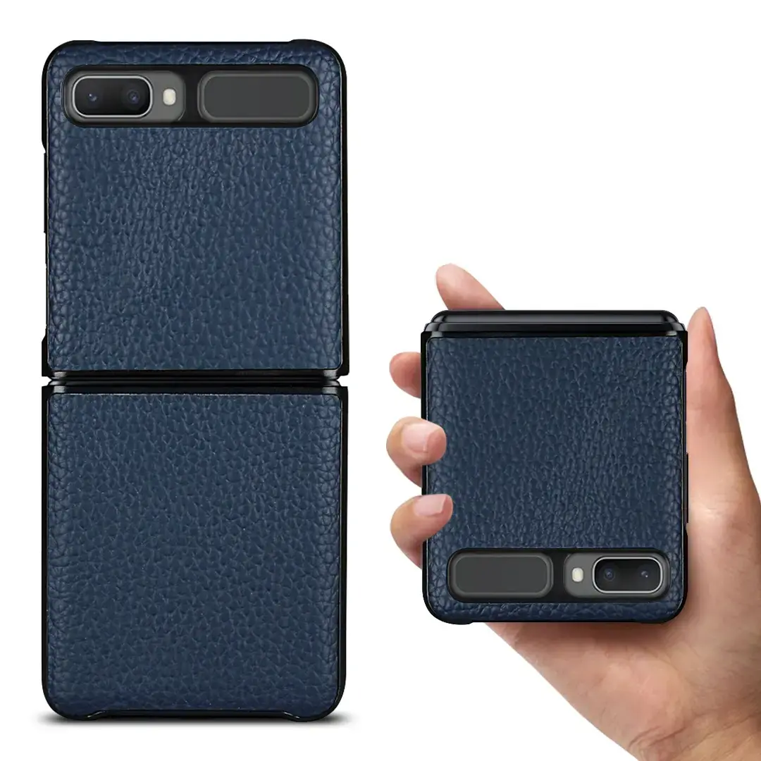 Samsung Galaxy Z Flip Case, Premium PU Leather Ultra Slim Shockproof Back Bumper Protective Case Cover 