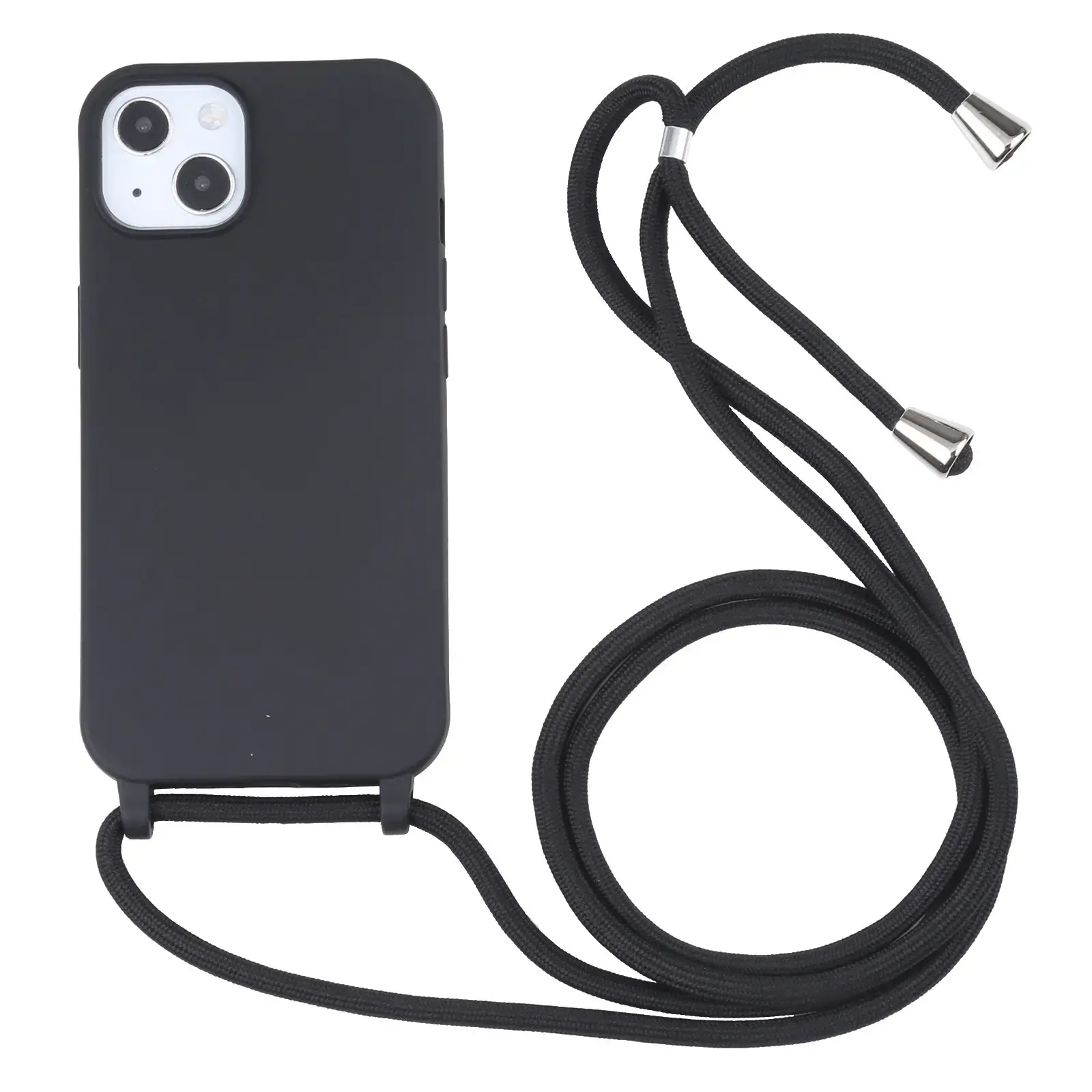 Lanyard Silicone Case Black English Graphic Phone Case With