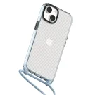 Clear texture iphone case with strap for iphone 14