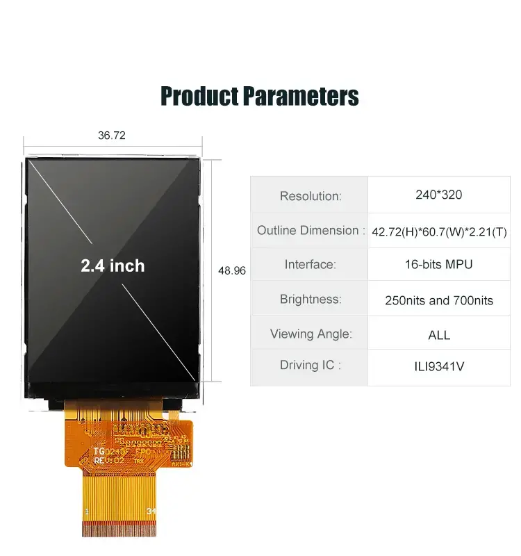 TG0241F2CZ0 -2.4 inch TFT LCD display