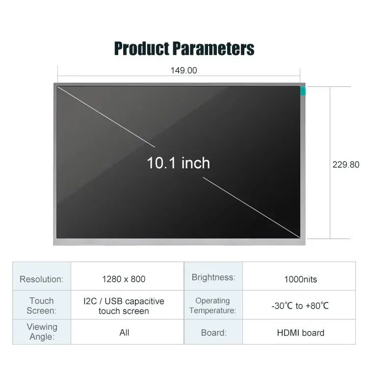 TG10109LZR40G- 10.1-inch touch screen with HDMI