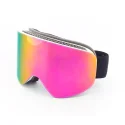 Pink interchangeable magnetic lenses ski goggles
