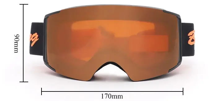 Cylindrical magnetic lens snow goggles