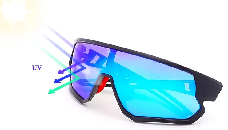 Full frame blue lens MTB sunglasses