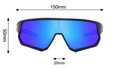 Full frame blue lens MTB sunglasses