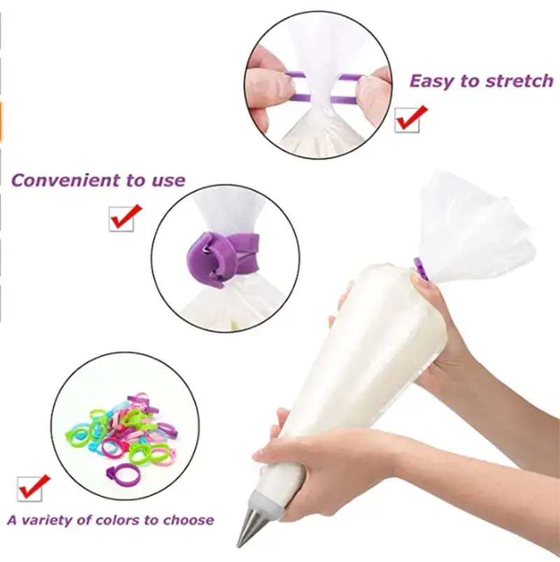 Silicone icing bag ties