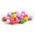 Wholesale customizable loose hexagon 19mm soft food grade silicone beads