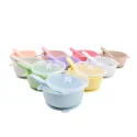 Silicone Baby Suction Bowls With Spoon And Lid