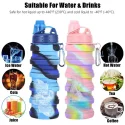 Foldable Silicone Soft Flask Water Bottle Outdoors Traveling Collapsible Bottle