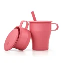 Portable Travel Custom Logo Eco Friendly BPA Free Reusable Foldable Silicone Coffee Cup Set with Lid Supplier