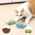 Eco-friendly silicone pet toys Catnip Cat Foraging fish Cat Chew Toys