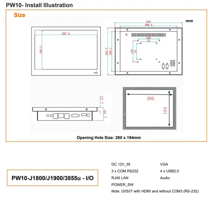 Panel PC PW10 Install