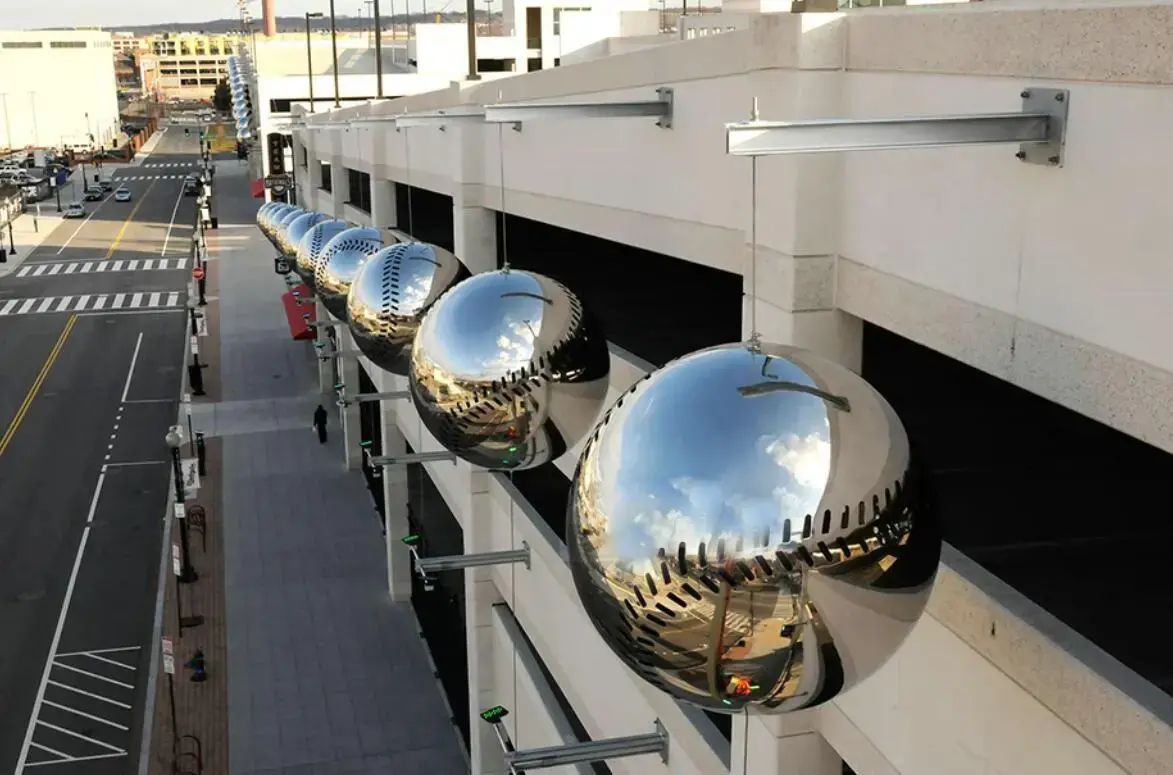 LARGE STAINLESS STEEL BASEBALL FOR NATIONALS PARKS