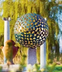 Modern Metal Light Sculpture Hollow Ball Sculpture for Sale