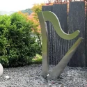 Modern Outdoor Metal Water Fountain Harp Sculpture for Sale