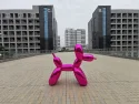 Urban Landscape Fiberglass Red Balloon Dog Sculpture
