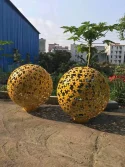 Stainless steel sphere sculpture (10)