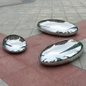 Garden Decor Mirror Polished Stainless Steel Cobblestone Sculpture (1)