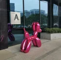 Urban Landscape Fiberglass Red Balloon Dog Sculpture (3)