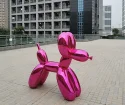 Urban Landscape Fiberglass Red Balloon Dog Sculpture (6)