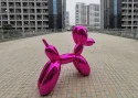 Urban Landscape Fiberglass Red Balloon Dog Sculpture (5)