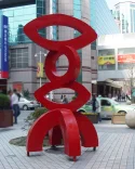 High quality outdoor large metal art red paint stainless steel sculpture for sale1