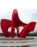 High quality outdoor large metal art red paint stainless steel sculpture for sale