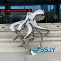 Indoor hotel apartment square public sculpture stainless steel octopus sculpture