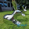 Stainless steel rabbit sculpture (5)