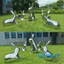 Stainless steel rabbit sculpture (13)