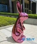 Stainless steel rabbit sculpture (11)