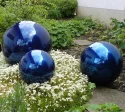 16 Inch Blue Color Plated Stainless Steel Sphere - Reflective Gazing Ball