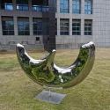 Modern outdoor garden square Stainless steel crescent art sculpture