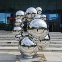 200cm Large Outdoor garden Decoration Metal Stainless Steel sphere Sculpture (2)
