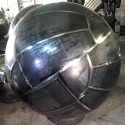 2000mm Professional customization of outdoor park square art corten steel sphere sculpture (1)