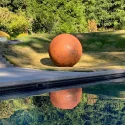 2000mm Professional customization of outdoor park square art corten steel sphere sculpture (2)