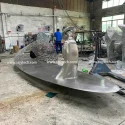 350 cm Modern outdoor park waterscape metal sculpture stainless steel boat sculpture