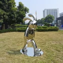 Modern Large Metal Rabbit Sculpture Park Decor (8)